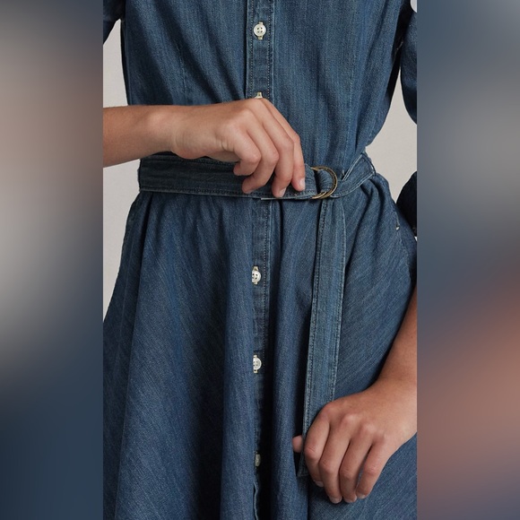 Belted Cotton Denim Shirtdress RALPH LAUREN for girls - Picture 9 of 10